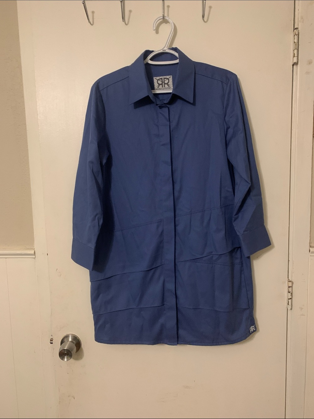 Ravi Ratan Royal Blue Button-Front Tunic Shirt
